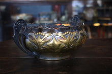 Load image into Gallery viewer, Art Nouveau Silver Plated Centerpiece Bowl With Lily Piercing - Glass Liner – 12 cm H, 20 cm Ø Bowl, 30 cm W
