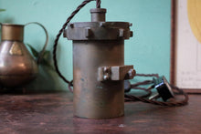 Load image into Gallery viewer, Converted Marine Brass Cylinder Passage Light – Ship’s Fitting - Rewired With New Holder -C. Mid-20th Century
