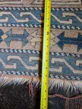 Load image into Gallery viewer, 7&#39;7&quot; x 4&#39;6&quot; - Vintage Anatolian (Oushak) Tribal Hand-Knotted Wool Rug - Dusty Blue &amp; Rose - 232 x 136 cm
