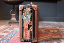 Load image into Gallery viewer, Vintage Stickered Travel Suitcase – Swedish American Line, Trans-Canada Air Lines &amp; Hotel Labels – 1930s–50s – 55 × 16 × 34 cm

