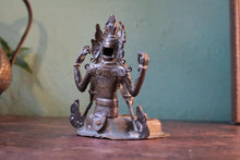 Load image into Gallery viewer, Small Antique Bronze Four-Armed Avalokiteśvara (Shadakshari / Chenrezig) — Consecration Cavity —  Esrly 20th Century — Approx. 12.5 cm High
