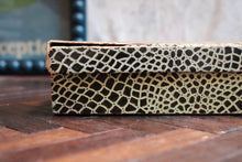 Load image into Gallery viewer, Vintage Embossed Domino Set — Complete 28 — Original Faux-Reptile Box — c.1900–1930s
