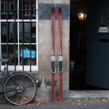 Load image into Gallery viewer, Vintage Swedish Wooden Skis With Cable Bindings — Bröderna Sandströms — c.1930s–50s — 190 cm
