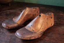 Load image into Gallery viewer, Antique Wooden Cobbler’s Lasts With Iron Toe Plates — Childs Pair — c.1900–1920 — 20 cm (c. 8&quot;)
