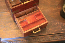 Load image into Gallery viewer, Antique Mahogany Apothecary Chest with Original Glass Bottles and Brass Mounts – 22 x 16 x 19 cm
