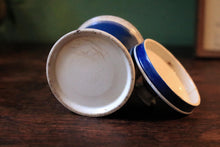 Load image into Gallery viewer, Antique Blue and White Apothecary Opium Jar – “Pil. Plumb.Cu Opio” – 19th Century Chemist Pot
