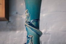 Load image into Gallery viewer, Antique Japanese Blue Porcelain Dragon Vase
