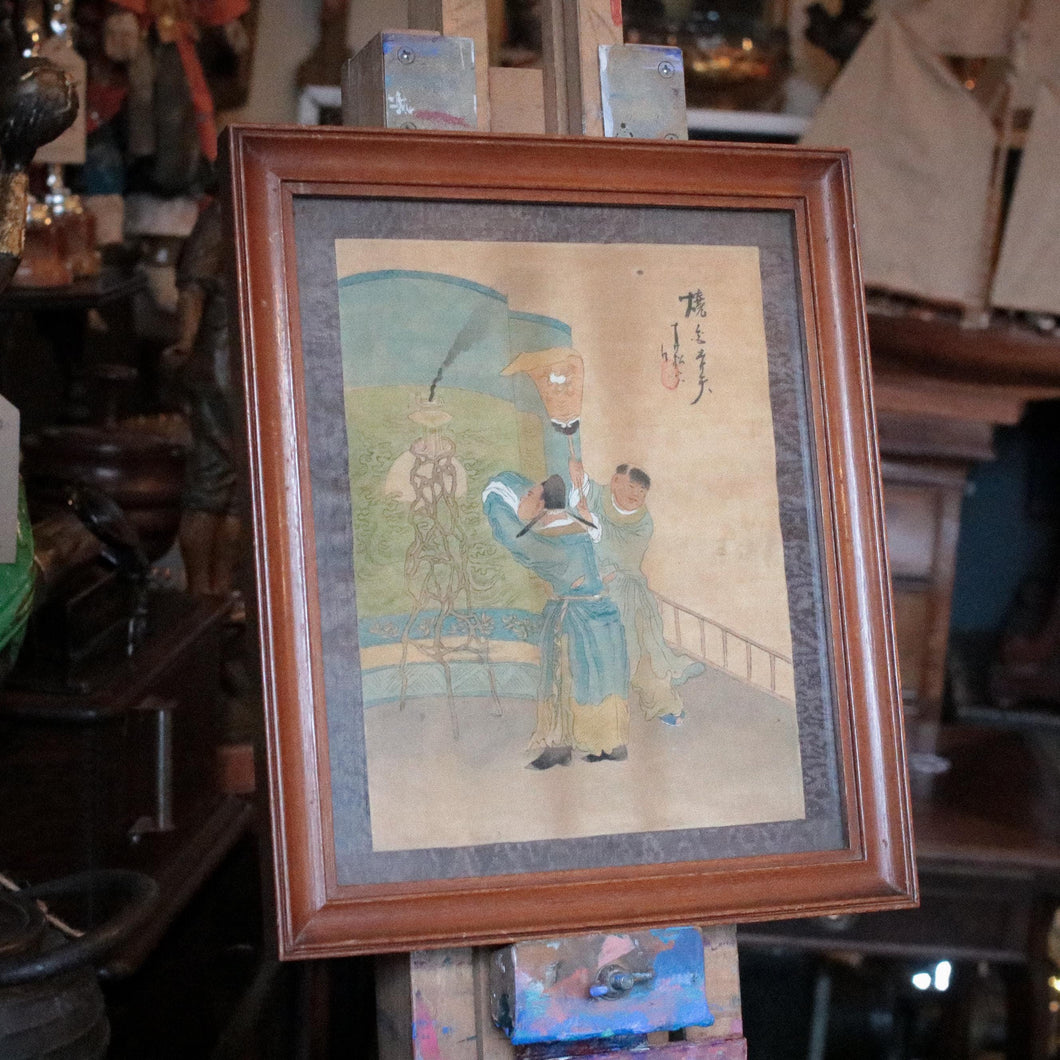 Chinese Ink & Colour Painting on Silk – Signed With Red seal, 31 × 26 cm