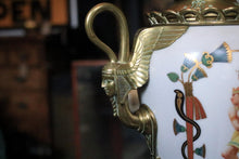 Load image into Gallery viewer, Early 20th.C  French Porcelain &amp; Ormolu Vase – Egyptian Revival with Gilded Winged Sphinx Handles, c.1920
