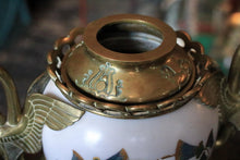 Load image into Gallery viewer, Early 20th.C  French Porcelain &amp; Ormolu Vase – Egyptian Revival with Gilded Winged Sphinx Handles, c.1920

