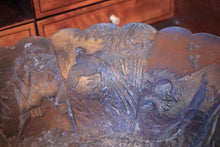 Load image into Gallery viewer, Antique Japanese Bronze Repousse Bowl With Scalloped Rim, Peacocks &amp; Floral Panels — 30 cm (11.8")
