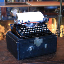 Load image into Gallery viewer, Underwood Standard Portable Typewriter — Gloss Black, Working, Fresh Ribbon, With Base/Case
