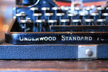 Load image into Gallery viewer, Underwood Standard Portable Typewriter — Gloss Black, Working, Fresh Ribbon, With Base/Case
