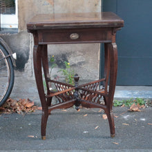 Load image into Gallery viewer, Edwardian Mahogany Folding Games / Card Table With Drawer &amp; X-Stretcher Gallery – 53 × 53 × 70 cm
