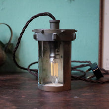 Load image into Gallery viewer, Converted Marine Brass Cylinder Passage Light – Ship’s Fitting - Rewired With New Holder -C. Mid-20th Century
