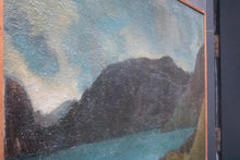 Load image into Gallery viewer, Large Nordic Landscape Oil — “Landskab, Island” (Iceland) — Signed Bruhn — Mid-Century — 97 × 57 cm
