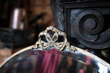 Load image into Gallery viewer, Large Round Ribbon-Bow Wall Mirror — Bevelled Glass, Chain Back — c.1900–30 — 45.5 cm Diameter
