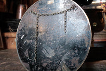 Load image into Gallery viewer, Large Round Ribbon-Bow Wall Mirror — Bevelled Glass, Chain Back — c.1900–30 — 45.5 cm Diameter
