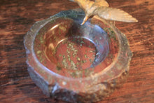 Load image into Gallery viewer, Bronze Seabird On Stone Dish – Rough-Hewn Desk Ashtray / Trinket Bowl, Coastal Brutalist Charm – C.1930's
