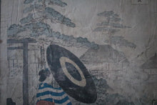 Load image into Gallery viewer, Takahashi Shōtei (Hiroaki) Woodblock Print – Figure With Parasol at Torii Gate, Signed &amp; Sealed, Framed – 31 x 43.5 cm
