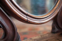 Load image into Gallery viewer, Victorian Mahogany Swing Dressing Table Mirror With Oval Plate, Scroll Supports &amp; Twin Lidded Trinket Wells
