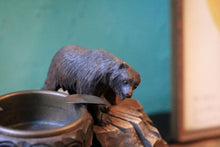 Load image into Gallery viewer, Antique Black Forest Carved Bear Musical Ashtray With Cigarette Drawer
