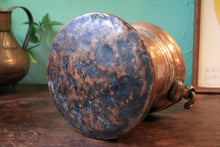 Load image into Gallery viewer, Antique Eastern Hand-Forged Copper Cauldron Pot With Swing Handle Lugs, Warm Patina - 16 cm Tall
