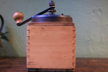 Load image into Gallery viewer, Vintage Wooden Coffee Grinder With Dovetail Box &amp; Drawer — Rustic Farmhouse Mill
