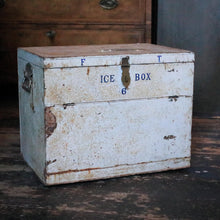 Load image into Gallery viewer, Early 20th-Century Ship’s Ice Box / Cabin Cooler — British India Steam Navigation Co. Label — 35 × 49.5 × 39 cm (13.8 × 19.5 × 15.4 in)
