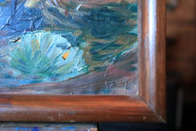 Load image into Gallery viewer, Mid Century Impressionist Landscape Oil Painting On Board In Wooden Frame - 62.5 x 47cm
