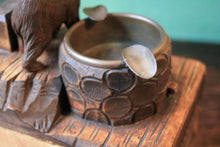 Load image into Gallery viewer, Antique Black Forest Carved Bear Musical Ashtray With Cigarette Drawer
