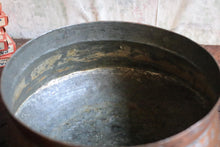 Load image into Gallery viewer, Antique Hand-Engraved Copper Lidded Pot With Tinned Interior, Indian Folk Craft - 20 cm dia
