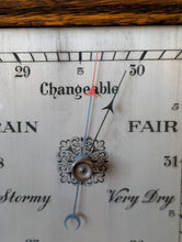 Load image into Gallery viewer, Edwardian Arts And Crafts Oak Wall Barometer - Working English Weather Station
