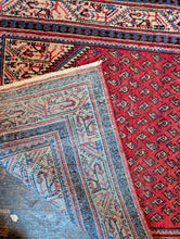 Load image into Gallery viewer, 5'1" x 3'5" - Vintage Tribal Hand-Knotted Wool Rug - Red, Blue &amp; Ivory Geometric - 156 x 105 cm
