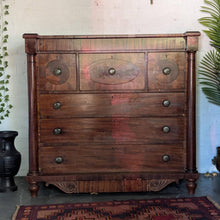 Load image into Gallery viewer, Regency Mahogany Chest Of Drawers With Column Sides 122 x 130 x 60cm
