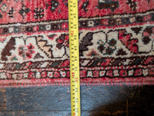 Load image into Gallery viewer, 4'6" x 2'9" - Vintage Middle Eastern Tribal Hand-Knotted Wool Rug - Red, Charcoal &amp; Ivory - 136 x 83 cm
