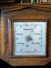 Load image into Gallery viewer, Edwardian Arts And Crafts Oak Wall Barometer - Working English Weather Station
