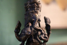 Load image into Gallery viewer, Early 20th.C Bronze Seated Ganesha Figure – Four-Armed Hindu Deity – 10.5cm Tall
