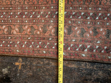 Load image into Gallery viewer, 4&#39;2&quot; x 7&#39;4&quot; - Vintage Afghan Baluch (Baluchi) Tribal Hand-Knotted Wool Rug - Rust Red &amp; Brown - 128 x 224 cm

