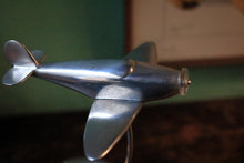 Load image into Gallery viewer, Vintage 1930's Italian Aviation Airplane Ashtray Sculpture - Machined Aluminum Desk Ashtray - 27 Cm / 10.6 In
