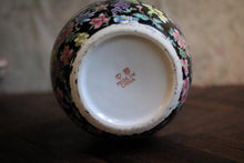 Load image into Gallery viewer, Vintage Black Chinoiserie Floral Ginger Jar With Lid - Made In China - 14.5cm / 5.7in
