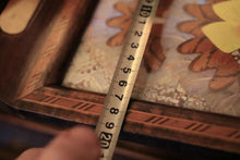 Load image into Gallery viewer, Mid-Century Brazilian Butterfly-Wing Tray With Inlaid Wood Border – Kaleidoscopic Specimen Art, c. 1940s–60s
