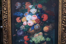 Load image into Gallery viewer, Large Floral Still Life Oleograph Print In Ornate Gilt Frame - 84 x 97 cm
