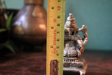 Load image into Gallery viewer, Small Vintage Ganesh Cast Metal Figure On Plinth, Silver Tone Hindu Deity Statue, 7 cm
