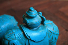 Load image into Gallery viewer, Vintage Chinese Turquoise Resin Elephant Figures – Pair, 8 Cm Tall

