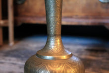 Load image into Gallery viewer, Vintage Engraved Brass Table Lamp South Asian Bottle Form - 50cm
