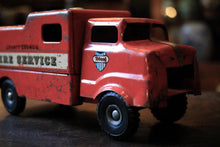 Load image into Gallery viewer, Vintage Tri-Ang County Council Fire Service Tin Toy Truck, Red Metal Lorry, Midcentury Collectors Display Piece, 36cm
