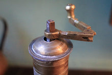 Load image into Gallery viewer, Antique Ottoman Turkish Brass Pepper Mill, Hand Engraved Spice Grinder With Crank Handle, 24cm 9.45in
