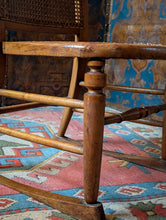 Load image into Gallery viewer, Antique Elm Cane Chair With Woven Seat &amp; Back - Petite Occasional Or Child’s Chair
