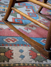 Load image into Gallery viewer, Antique Elm Cane Chair With Woven Seat &amp; Back - Petite Occasional Or Child’s Chair
